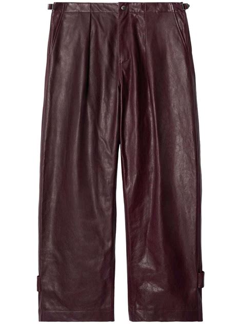 burberry leather pants womens|burberry wide leg pants.